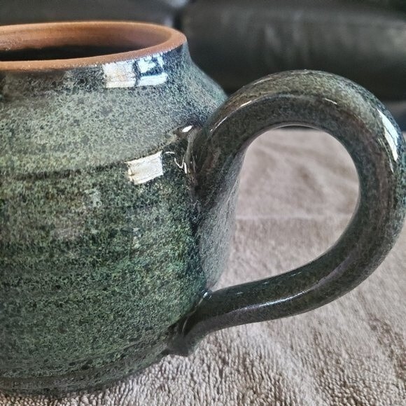 Signed Anspach Studio Pottery Teapot - Handmade Ceramic Art - Charcoal Glaze - Picture 6 of 10